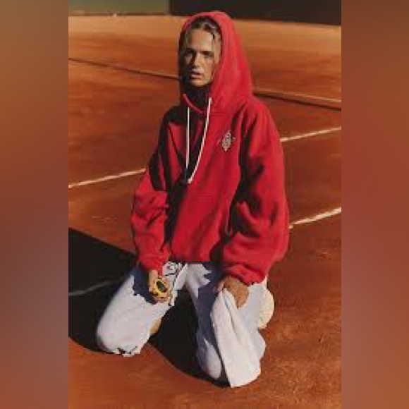 NWT FREE PEOPLE MOVEMENT FINAL CALL LOGO HOODIE | CRANBERRY COMBO | LARGE - Picture 4 of 9